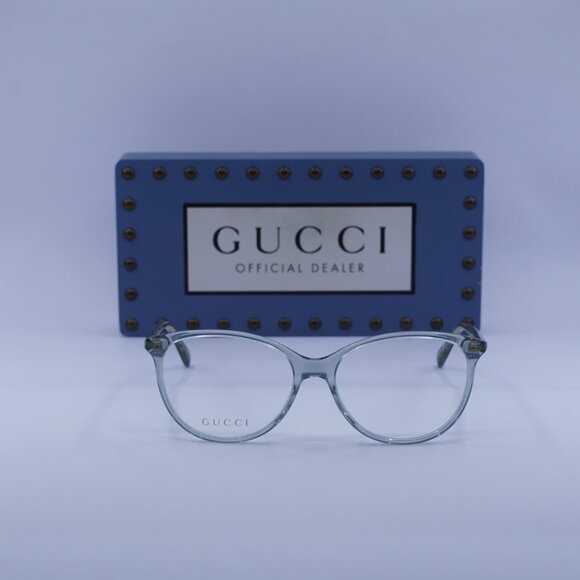 Gucci GG0550O 018 Cat Eye 53mm Eyeglasses - Transparent Grey - Picture 4 of 11